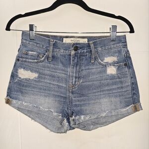 Abercrombie & Fitch Distressed Blue Jean Shorts Sz 25